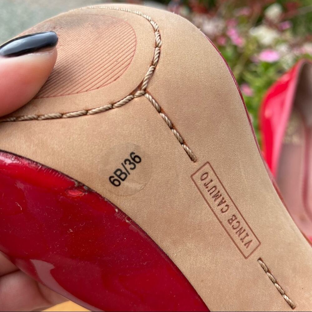 VINCE CAMUTO Red Patent Leather Platform Heels - Picture 7 of 8